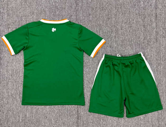 Youth Uniform Kids Kit 2026 Ireland Home Soccer Jersey Shorts Child Football Set