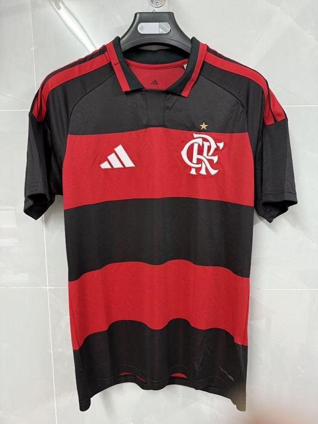 without Sponor Logo Fan Version 2026-2027 Flamengo Home Soccer Jersey Football Shirt
