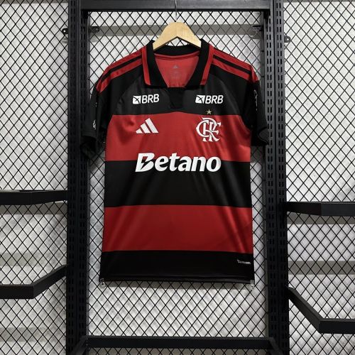 with Sponor Logo Fan Version 2026-2027 Flamengo Home Soccer Jersey Football Shirt