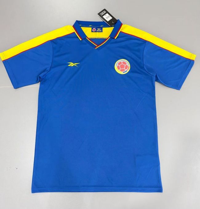 Retro Jersey 1998 Colombia Away Blue Soccer Jersey Vintage Football Shirt