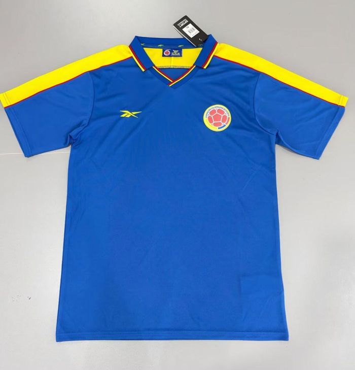 Retro Jersey 1998 Colombia Away Blue Soccer Jersey Vintage Football Shirt
