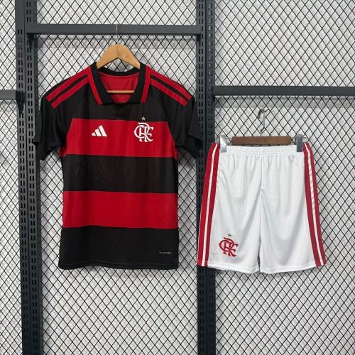 Youth Uniform Kids Kit 2026-2027 Flamengo Home Soccer Jersey Shorts Child Football Set
