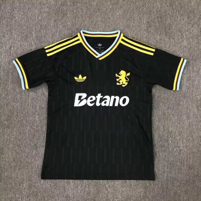 Fan Version 2025-2026 Aston Villa Black Special Edition Football Shirt Soccer Jersey