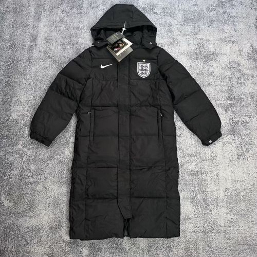 2026 England Black Long Cotton Coat
