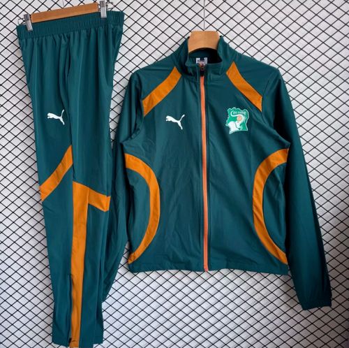 2026 Côte d'Ivoire Green/Orange Soccer Windbreaker Jacket Football Jacket and Pants