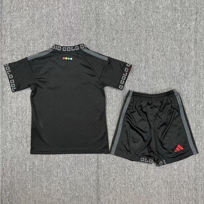 Youth Uniform Kids Kit 2026-2027 Colo Colo Away Black Soccer Jersey Shorts Child Football Set