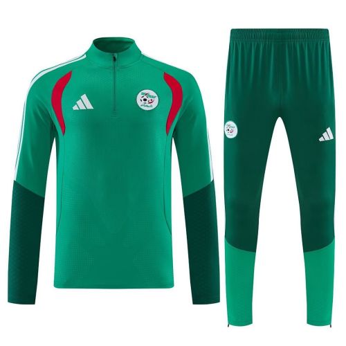 2026 Algeria Green Soccer Training Sweater and Pants Football Kit