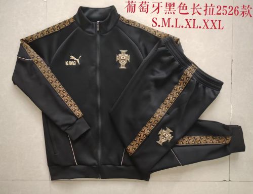 2026 Portugal Black Soccer Jacket Football Jacket and Pants