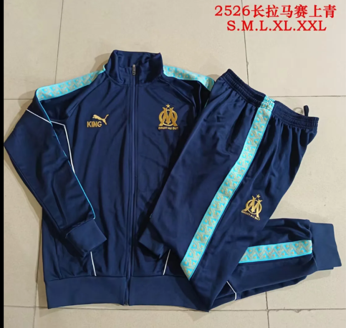 2026 Marseille Dark Blue Soccer Jacket Football Jacket and Pants