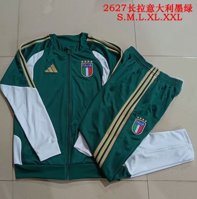 2026 Italy Green Soccer Jacket Football Jacket and Pants