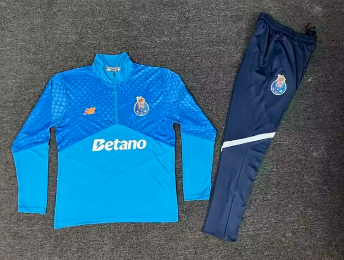 2025-2026 Porto Blue Soccer Training Sweater and Pants Football Kit