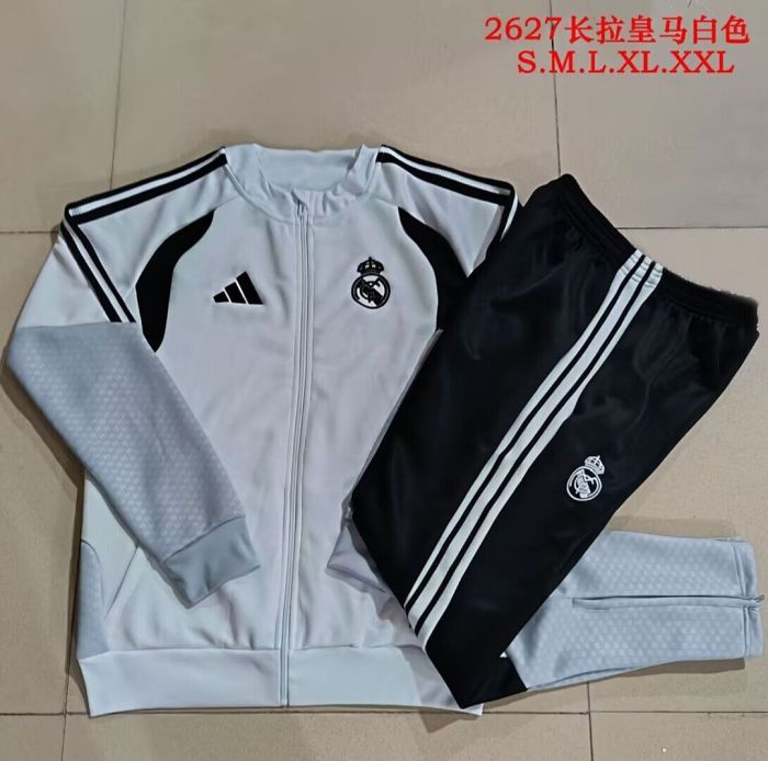 2026 Real Madrid White Soccer Jacket Football Jacket and Pants