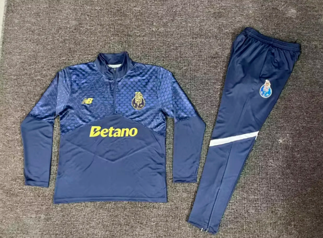 2025-2026 Porto Dark Blue Soccer Training Sweater and Pants Football Kit