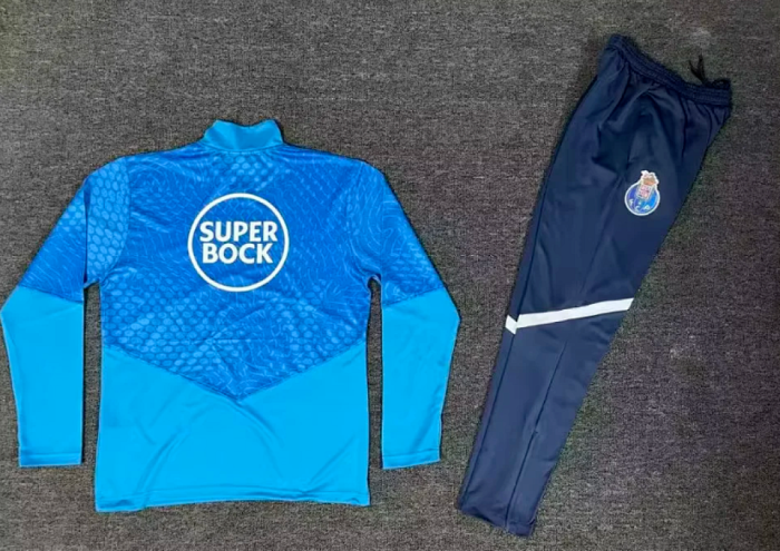 2025-2026 Porto Blue Soccer Training Sweater and Pants Football Kit