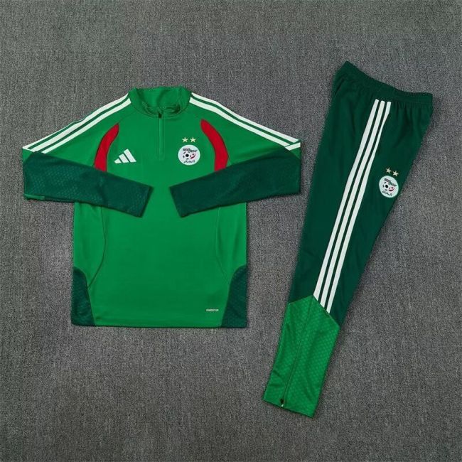 2026 Algeria Green Soccer Training Sweater and Pants Football Kit