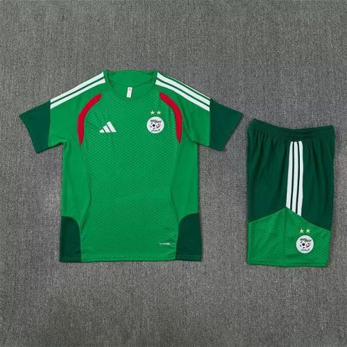 Adult Uniform 2026 Algeria Green Soccer Training Jersey and Shorts Football Kits