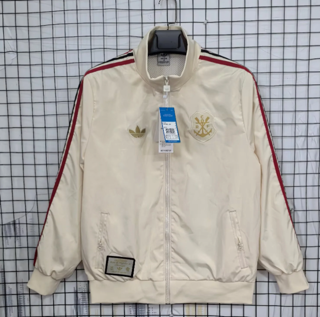2025-2026 Flamengo Beige Soccer Windbreaker Jacket Football Jacket