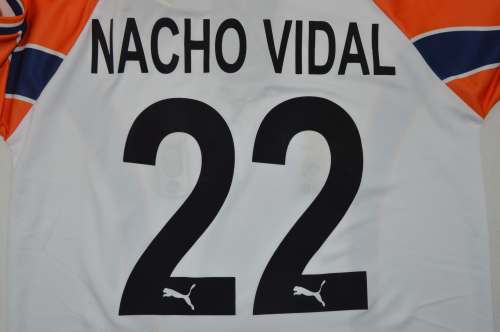 with LFP Patch Retro Jersey 2000-2001 Real Oviedo NACHO VIDAL 22 Away White Soccer Jersey Vintage Football Shirt
