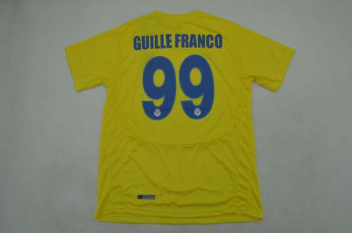 Retro Jersey 2008-2009 Villarreal GUILLE FRANCO 99 Home Soccer Jersey Football Shirt