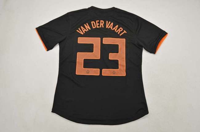 Retro Jersey 2012 Netherlands VAN DER VAART 23 Away Black Soccer Jersey Vintage Holland Football Shirt