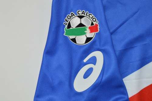 with Serie A Patch Retro Jersey 2003-2004 Sampdoria Home Soccer Jersey Vintage Football Shirt