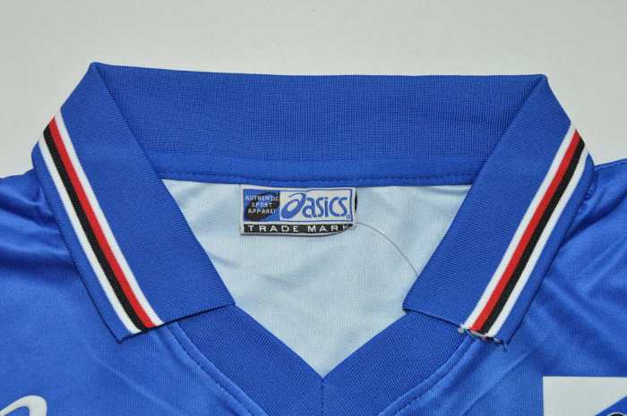 with Serie A Patch Retro Jersey 2003-2004 Sampdoria Home Soccer Jersey Vintage Football Shirt
