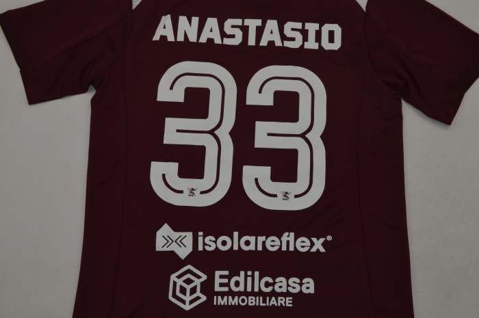 Fan Version 2025-2026 US Salernitana 1919 ANASTASIO 33 Home Soccer Jersey Football Shirt
