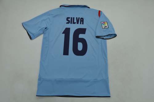 with LFP Patch Retro Jersey 2005-2007 Celta de Vigo SILVA 16 Home Soccer Jersey Vintage Football Shirt