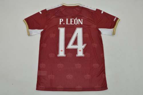 Fan Version 2025-2026 Real Murcia P.LEON 14 Home Soccer Jersey Real Football Shirt