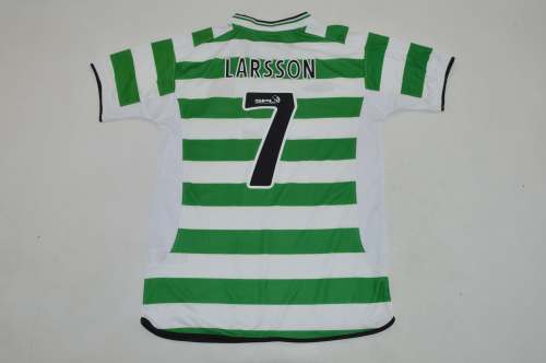 Retro Jersey 2001-2002 Celtic LARSSON 7 Home Soccer Jersey Vintage Football Shirt