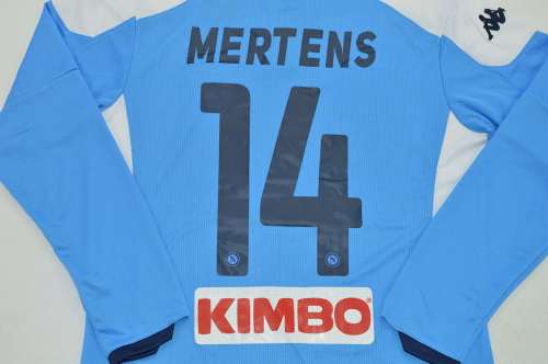 Long Sleeve Retro Jersey 2019-2020 Calcio Napoli MERTENS 14 Home Soccer Jersey Napoles Vintage Football Shirt