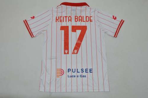 Fan Version 2025-2026 Monza KEITA BALDE 17 Away White Soccer Jersey Football Shirt