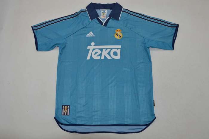 Retro Jersey 1999-2001 Real Madrid REDONDO 6 Third Away Blue Soccer Jersey Vintage Real Camisetas de Futbol