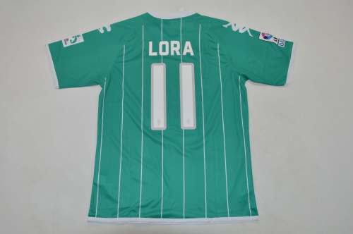 with LFP Patch Retro Jersey 2012-2013 Sporting Gijon LORA 11 Third Away Green Soccer Jersey Vintage Football Shirt
