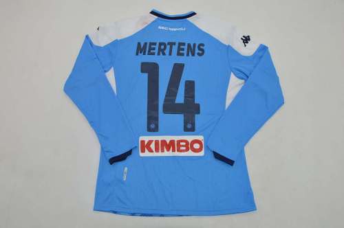 Long Sleeve Retro Jersey 2019-2020 Calcio Napoli MERTENS 14 Home Soccer Jersey Napoles Vintage Football Shirt