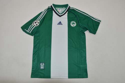 with UCL Patch Retro Jersey 1998-1999 Panathinaikos Home Soccer Jersey Football Shirt