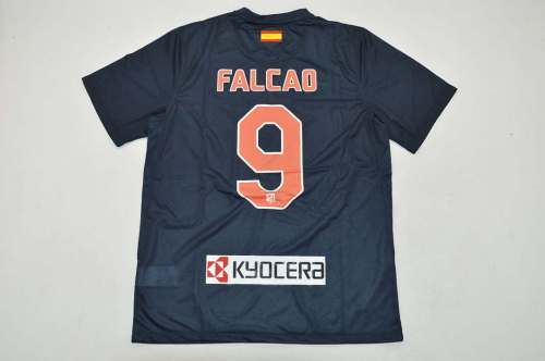 Retro Jersey 2011-2012 Atletico Madrid FALCAO 9 Away Dark Blue Soccer Jersey Vintage Football Shirt