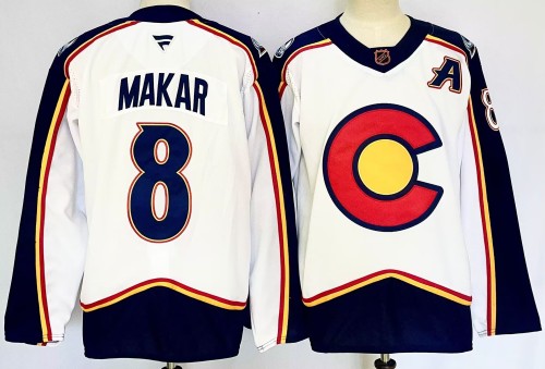 Colorado Avalanche MAKAR 8 White/Dark Blue NHL Jersey