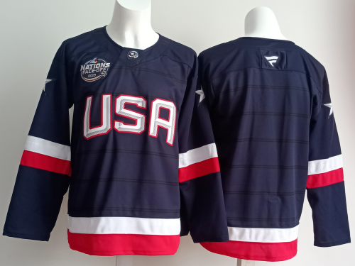 USA Dark Blue Blank NHL Jersey Hockey Shirt