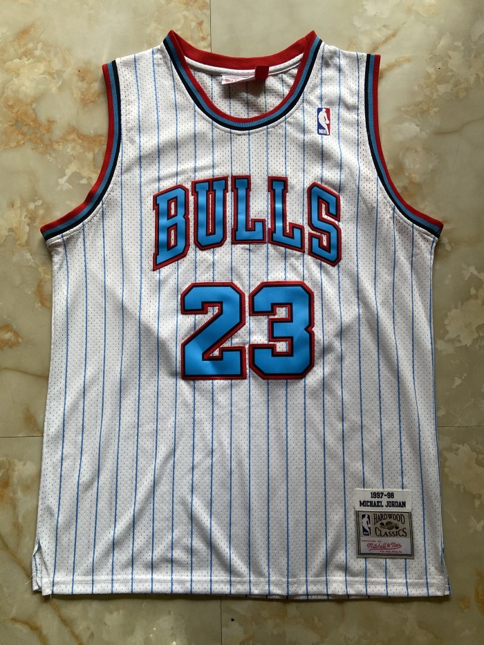 Mitchell&ness 1997-98 Chicago Bulls 23 JORDAN White Basketball Shirt NBA Jersey