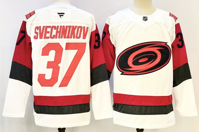Carolina Hurricanes SVECHNIKOV 37 White NHL Jersey Hockey Shirt