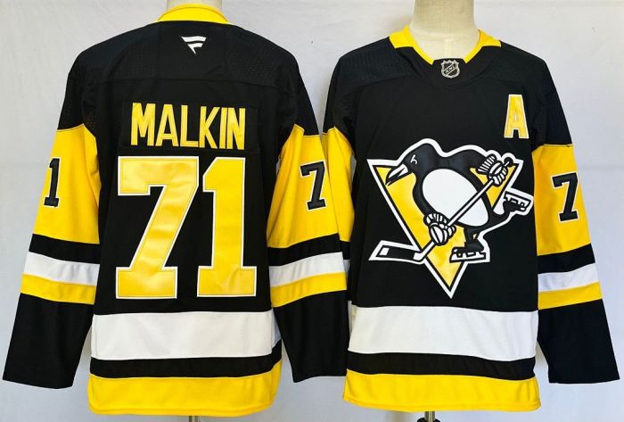 Pittsburgh Penguins MALKIN 71 Black NHL Jersey Hockey Shirt