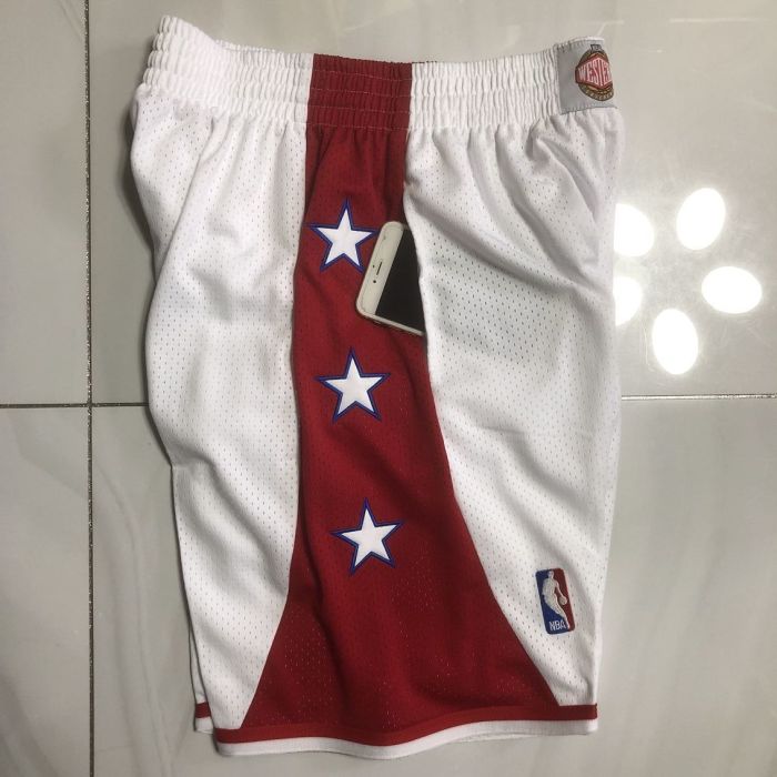 with Pocket 2004 All Stars White NBA Shorts Basketball Shorts