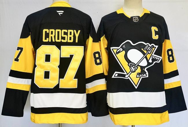 Pittsburgh Penguins 87 CROSBY Black NHL Jersey Hockey Shirt
