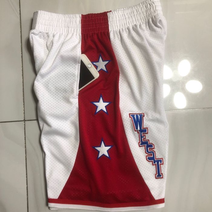 with Pocket 2004 All Stars White NBA Shorts Basketball Shorts