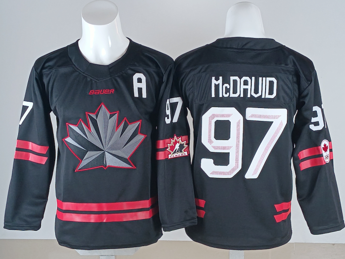 2026 Winter Olympics Canada McDAVID 97 Black NHL Jersey Hockey Shirt