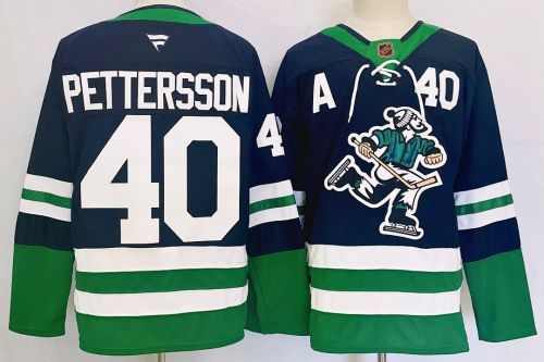 Vancouver Canucks PETTERSSON 40 Black/Green NHL Jersey Hockey Shirt