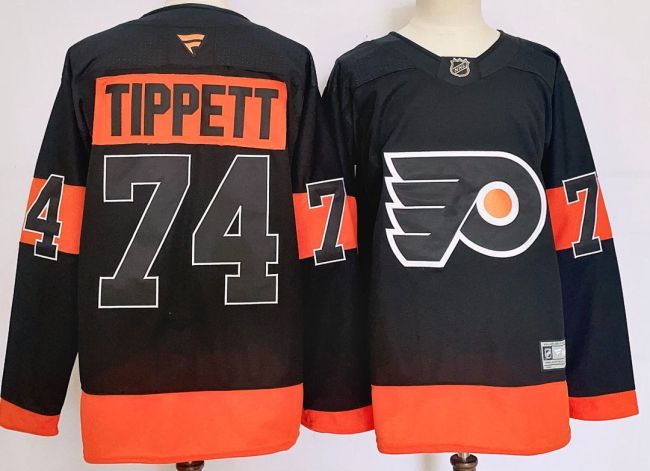 Philadelphia Flyers TIPPETT 74 Black NHL Jersey Hockey Shirt
