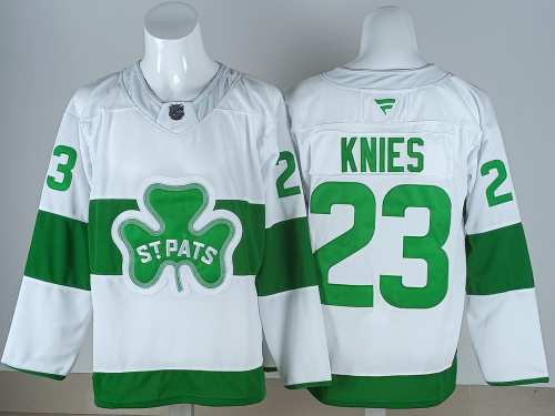 Toronto Maple Leafs KNIES 23 White/Green NHL Jersey Hockey Shirt
