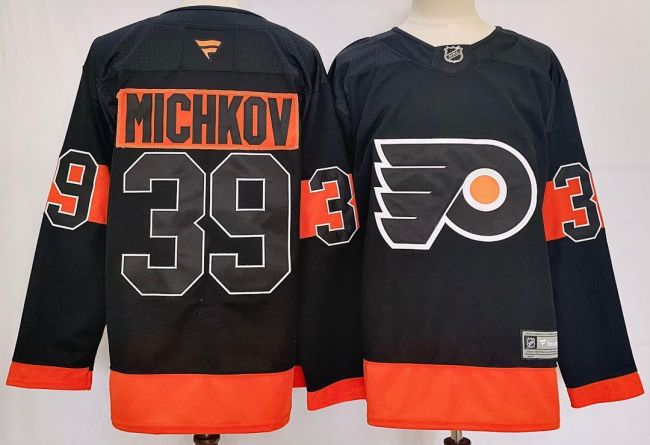 Philadelphia Flyers MICHKOV 39 Black NHL Jersey Hockey Shirt